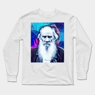 Leo Tolstoy Snowy Portrait | Leo Tolstoy Artwork 6 Long Sleeve T-Shirt